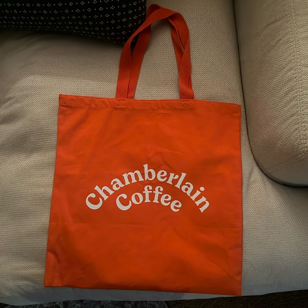 Chamberlain coffee orange tote bag